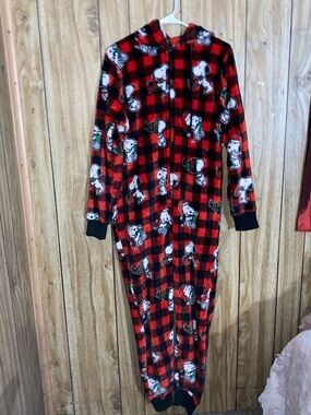 munki munki Red and Black Snoopy Fleece Zip-Up